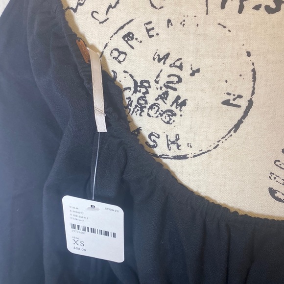 Free People Lykka Convertible Wrap Top Bell Sleeve Black XS NEW - Picture 7 of 7